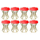 Kit 08 Puff Banqueta Louis Aramado Hexágono Para Penteadeira