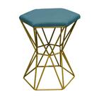 Kit 08 Puff Banqueta Louis Industrial Hexágono Ferro Dourado