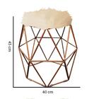 Kit 08 Puff Banqueta Luna Aramado Hexágono Bronze Pelúcia Bege