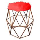 Kit 08 Puff Banqueta Luna Aramado Hexágono Bronze Pelúcia Ver