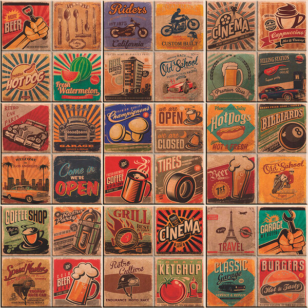 Kit 09 Azulejos Decorativos Vintage Quarter 15x15cm Sofistiq