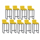 Kit 09 Banqueta Alta C/ Encosto Lucca Industrial Cozinha Balc