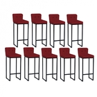 Kit 09 Banqueta Alta C/ Encosto Lucca Industrial Cozinha Balc