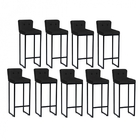 Kit 09 Banqueta Alta C/ Encosto Lucca Industrial Cozinha Balc