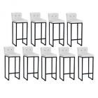 Kit 09 Banqueta Alta C/ Encosto Lucca Industrial Cozinha Balc