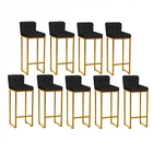 Kit 09 Banqueta Alta C/ Encosto Lucca Industrial Cozinha Ferr