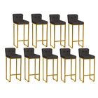 Kit 09 Banqueta Alta C/ Encosto Lucca Industrial Cozinha Ferr