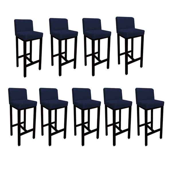 Kit 09 Banqueta Alta Com Encosto Aila Cozinha Balcão Bistrô B