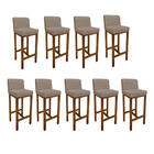 Kit 09 Banqueta Alta Com Encosto Aila Cozinha Balcão Bistrô B