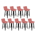 Kit 09 Banqueta Alta Com Encosto Lana Cozinha Balcão Bistrô P