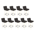 Kit 09 Banqueta Alta Com Encosto Lana Cozinha Balcão Bistrô P