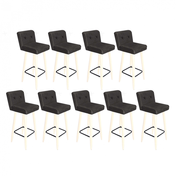 Kit 09 Banqueta Alta Com Encosto Lana Cozinha Balcão Bistrô P