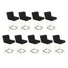 Kit 09 Banqueta Alta Com Encosto Lana Cozinha Balcão Bistrô P