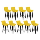 Kit 09 Banqueta Alta Com Encosto Lana Para Cozinha Bar Balcão