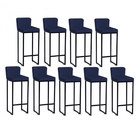 Kit 09 Banqueta Alta Com Encosto Lucca Industrial Cozinha Bal