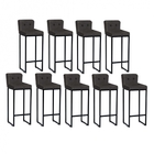 Kit 09 Banqueta Alta Com Encosto Lucca Industrial Cozinha Bal