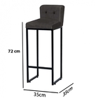 Kit 09 Banqueta Alta Com Encosto Lucca Industrial Cozinha Bal