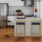 Kit 09 Banqueta Alta Industrial Balcão Bistrô Ferro Dourado