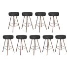 Kit 09 Banqueta Alta Laisa Bronze Suede Preto