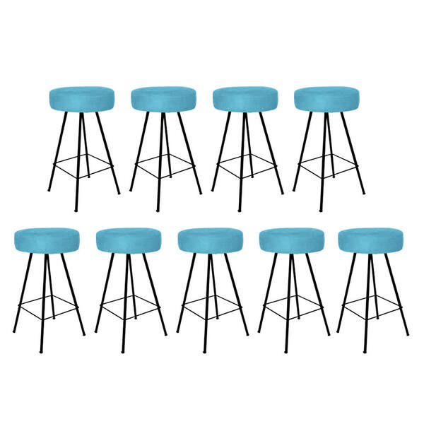 Kit 09 Banqueta Alta Laisa Industrial Redonda Cozinha Bar Bal
