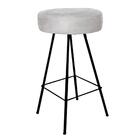 Kit 09 Banqueta Alta Laisa Preto Corino Cinza