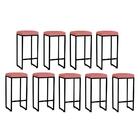 Kit 09 Banqueta Alta Lara Ferro Bronze Suede Rose Gold