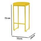 Kit 09 Banqueta Alta Lara Ferro Dourado Corino Amarelo