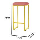 Kit 09 Banqueta Alta Lara Ferro Dourado Suede Rose Gold