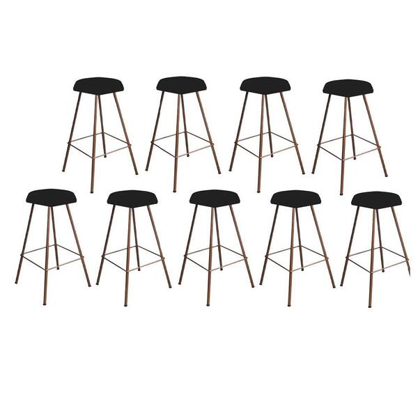 Kit 09 Banqueta Alta Lari Eiffel Bronze Preto