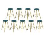 Kit 09 Banqueta Alta Lari Eiffel Dourado Azul Turquesa