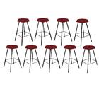 Kit 09 Banqueta Alta Lari Eiffel Preto Vermelho