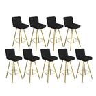 Kit 09 Banqueta Alta Lexi Dourado Suede Preto