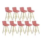 Kit 09 Banqueta Alta Lexi Dourado Suede Rose Gold