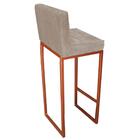 Kit 09 Banqueta Alta Linne Bronze Suede Bege