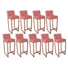 Kit 09 Banqueta Alta Linne Bronze Suede Rose Gold