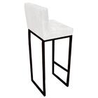 Kit 09 Banqueta Alta Linne Preto Corino Branco