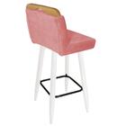 Kit 09 Banqueta Alta Lith Palito Branco Suede Rose Gold