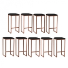 Kit 09 Banqueta Alta Lua Industrial Cozinha Bar Balcão Bistrô