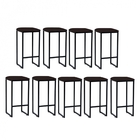 Kit 09 Banqueta Alta Lua Industrial Cozinha Bar Balcão Bistrô