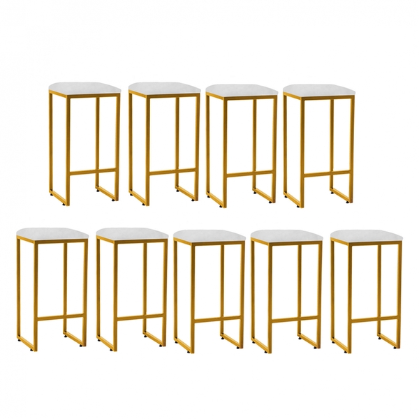 Kit 09 Banqueta Alta Lua Industrial Cozinha Bar Balcão Bistrô