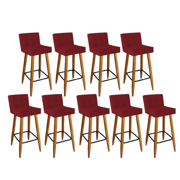 Kit 09 Banqueta Alta Lucy Com Encosto Cozinha Bar Balcão Bist