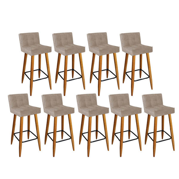 Kit 09 Banqueta Alta Lucy Com Encosto Cozinha Bar Balcão Bist