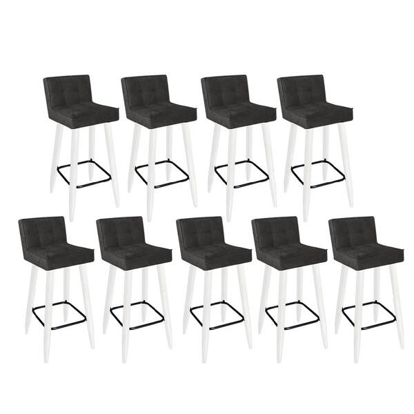 Kit 09 Banqueta Alta Lucy Com Encosto Cozinha Bar Balcão Bist