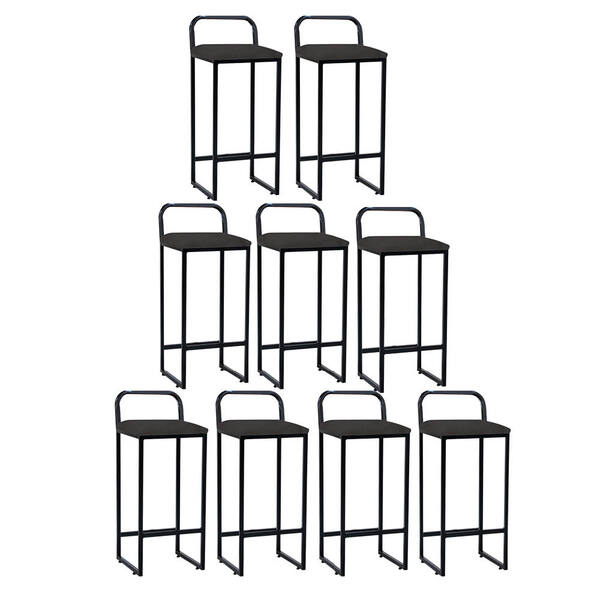 Kit 09 Banqueta Alta Luffi Com Encosto Cozinha Bar Balcão Bis