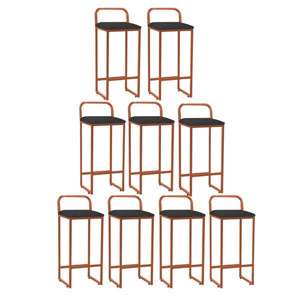 Kit 09 Banqueta Alta Luffi Com Encosto Cozinha Bar Balcão Bis