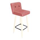 Kit 09 Banqueta Alta Palito Branco Rose Gold