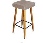 Kit 09 Banqueta Alta Quadrado Luma Corino Bege