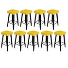 Kit 09 Banqueta Alta Quadrado Luma Para Cozinha Bar Balcão Bi