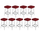 Kit 09 Banqueta Alta Quadrado Luma Para Cozinha Bar Balcão Bi