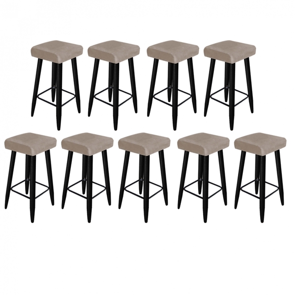 Kit 09 Banqueta Alta Quadrado Luma Para Cozinha Bar Balcão Bi